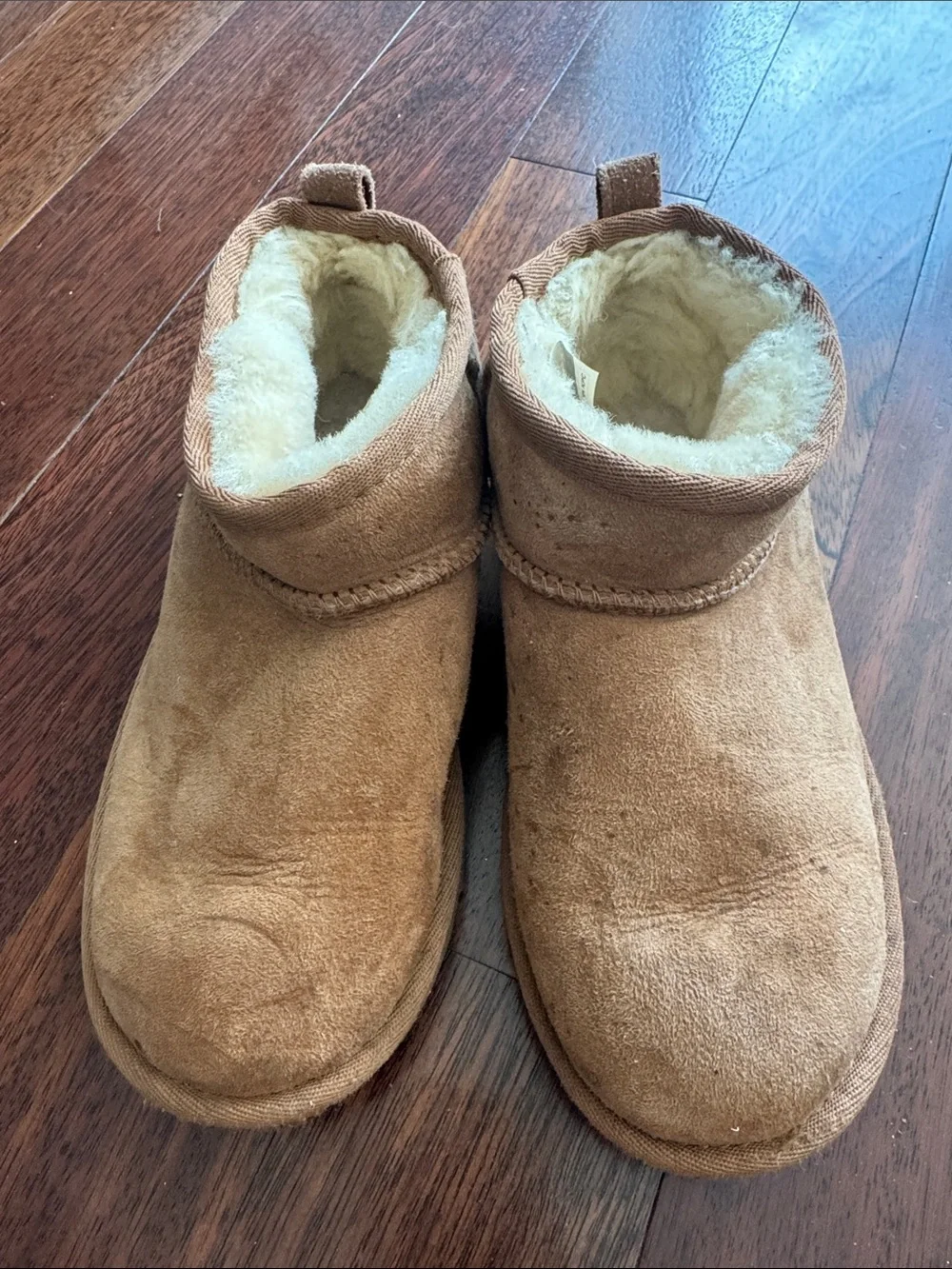 Ugg Mini Kids Chestnut Suede Shearling-Lined Slipper Boots